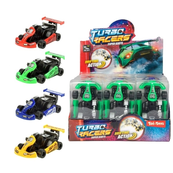 Karting en plastique 9 cm - couleurs variées