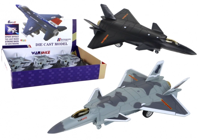 Modèle d'avion avec propulsion par friction Noir Gris