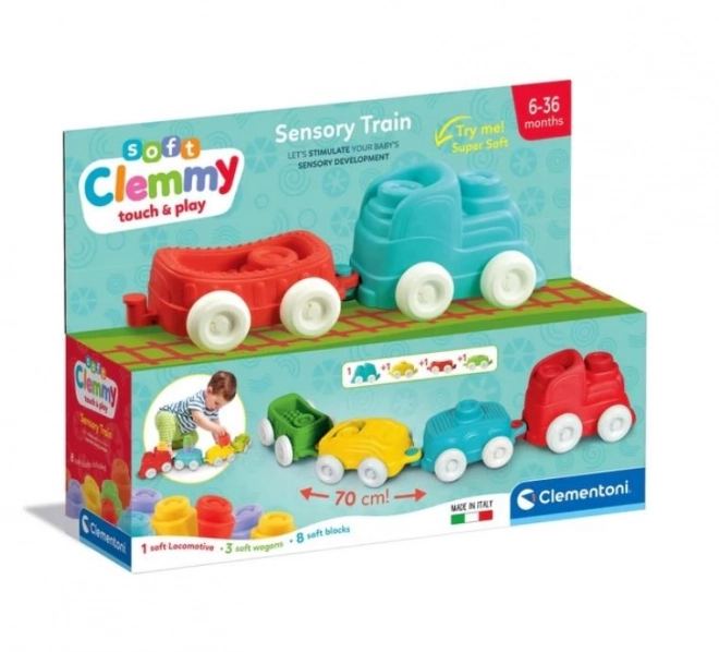 CLEMENTONI Soft Clemmy Train Sensoriel avec Blocs