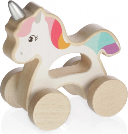 Licorne en bois roulante pour enfants