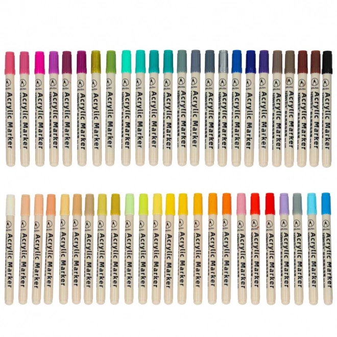 Marqueurs acryliques imperméables pour tissus et pierres, ensemble de 48 pcs
