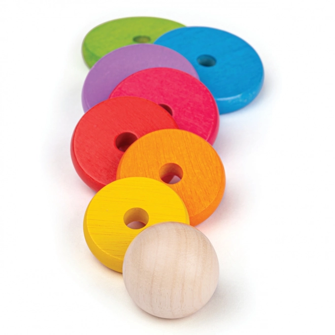Jouet empilable en bois arc-en-ciel pour enfants