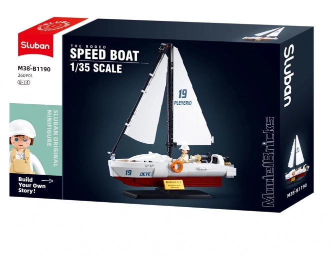 Kit de construction Sluban Modèle Bateau Rapide Rodéo à l'échelle 1:35
