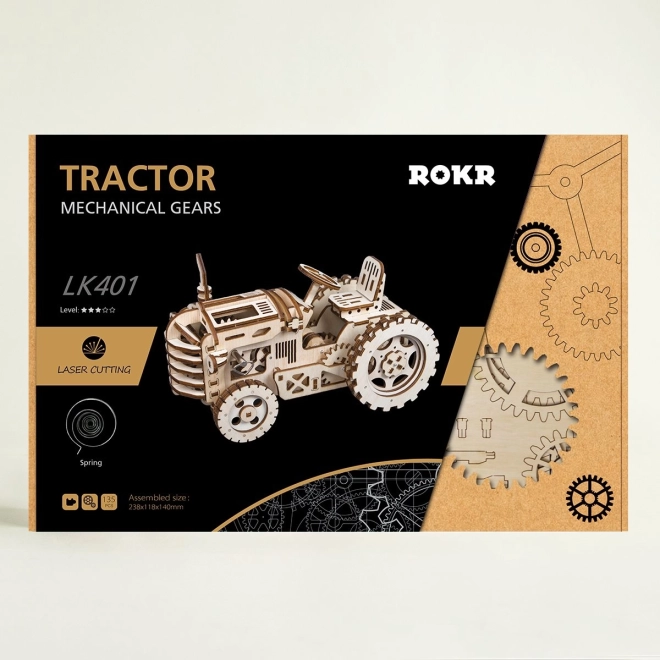 Puzzle mécanique en bois 3D RoboTime Tracteur