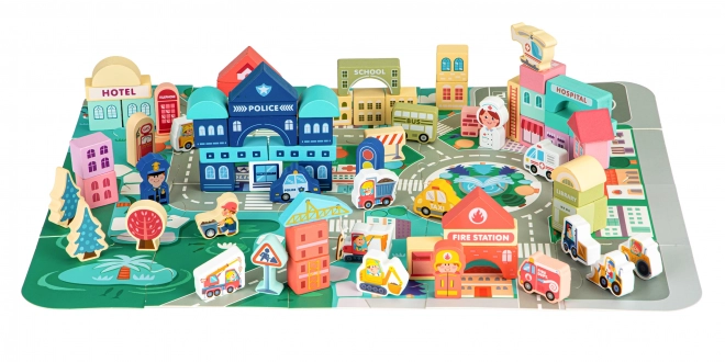 ECOTOYS Blocs de bois Ville