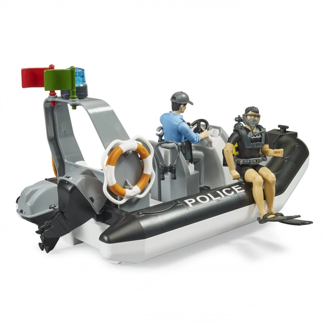 Bruder Bateau de police avec policier et plongeur