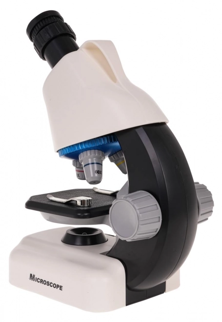 Microscope blanc + tubes à essai et accessoires