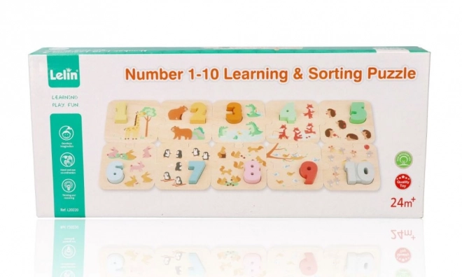 Puzzle en bois avec des animaux - apprendre à compter