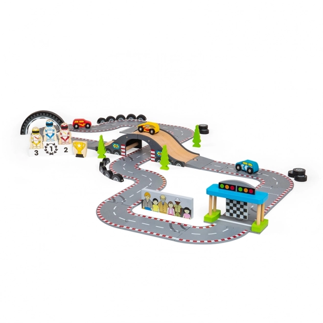 Bigjigs Rail Circuit de course en bois jour de course