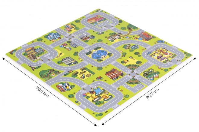 Grande Tapis Mousse EVA pour Enfants Ville 90,5x90,5 cm 21 pcs ECOTOYS