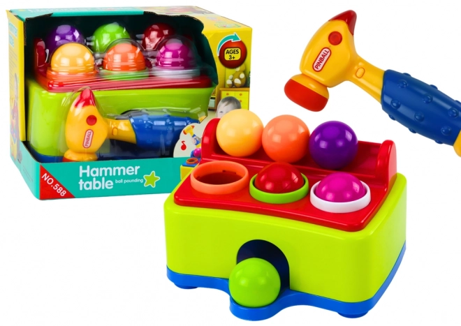 Jouet interactif pour tout-petits Boules colorées à marteler