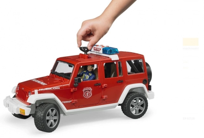 Jeep Wrangler de pompier rouge avec figurine et accessoires