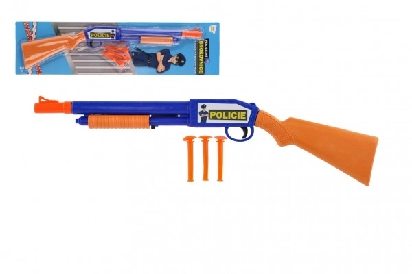 Pistolet en plastique avec ventouses 48 cm avec trois munitions