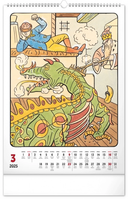 Calendrier mural Josef Lada 2025, 33 × 46 cm