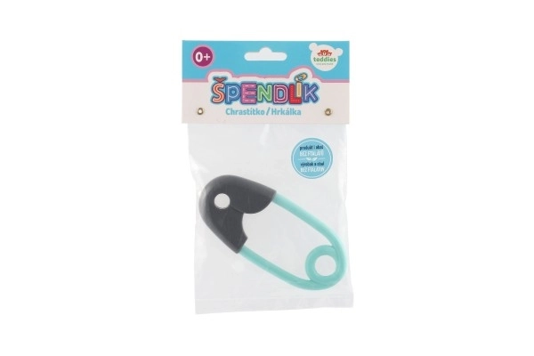 Hochet pour enfants épingle gris turquoise