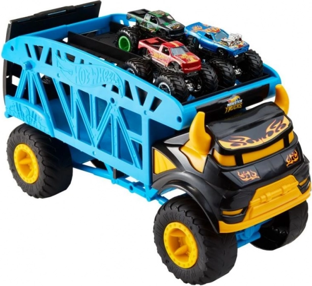 Camion de transport HW MONSTER TRUCKS et 3 camions