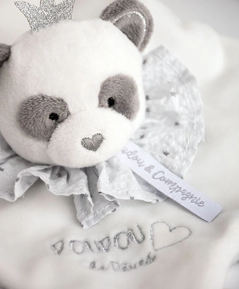 Ensemble cadeau - doudou en peluche panda