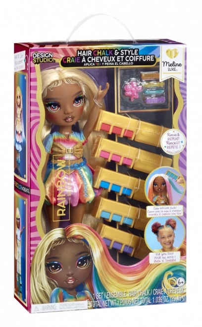 Poupée Rainbow High Meline avec craies pour cheveux