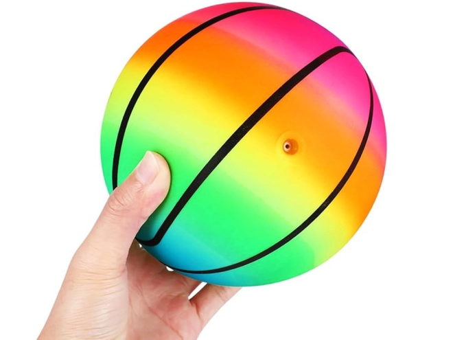 Balle en caoutchouc arc-en-ciel pour enfants 23 cm