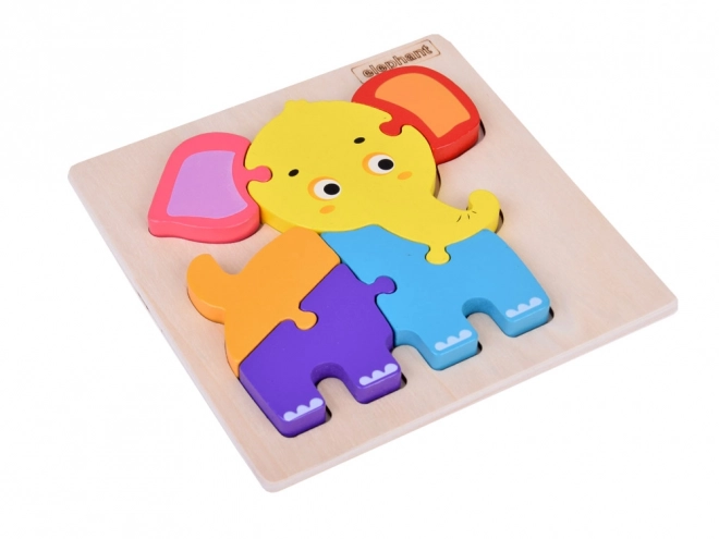 Puzzle éducatif en bois éléphant