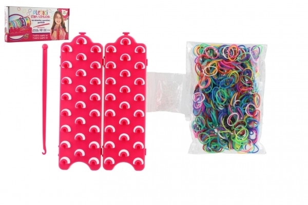 Crée ton propre bracelet - élastiques 600 pcs + accessoires + métier à tisser pour bracelets dans une boîte 27x13x4cm