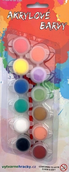 Peinture acrylique avec pinceau 12 pcs