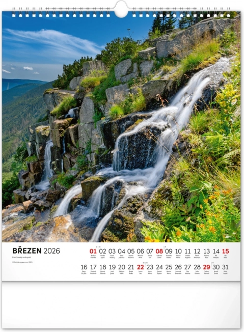 Calendrier mural Krkonoše 2026