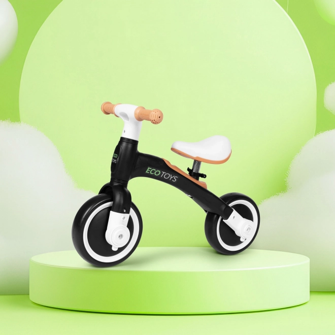 Draisienne avec pédales et roulettes latérales noires ECOTOYS