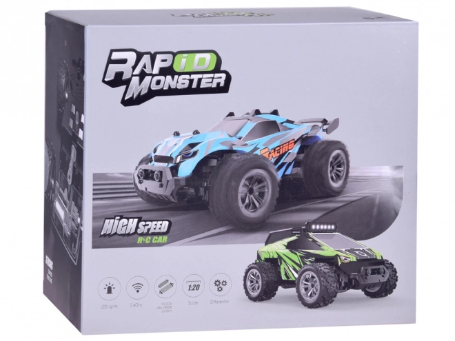 Voiture commandée à distance Rapid Monster avec éclairage