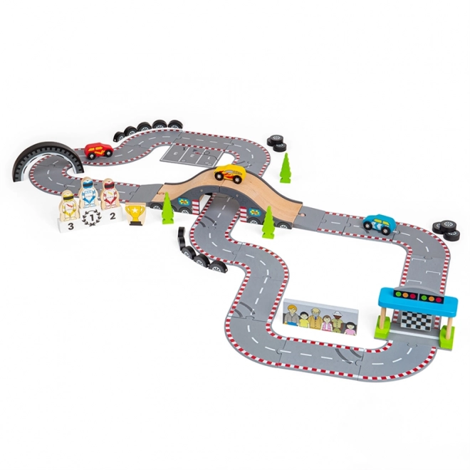 Bigjigs Rail Circuit de course en bois jour de course