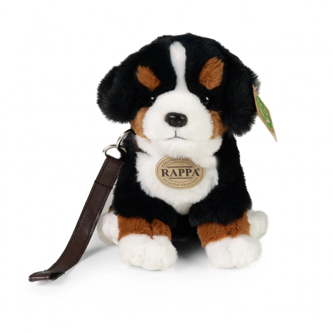 Chien en peluche bouvier bernois assis avec laisse et son 20 cm ÉCO-RESPONSABLE