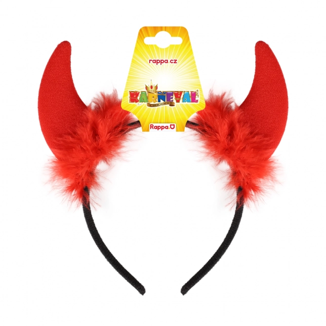 cornes de diable rouges avec plumes