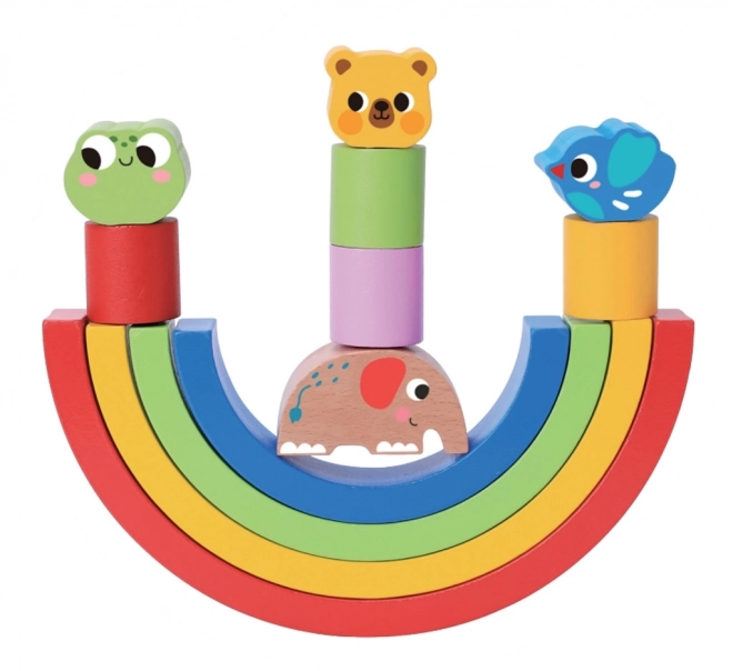 Balancier en forme d'arc-en-ciel avec des animaux