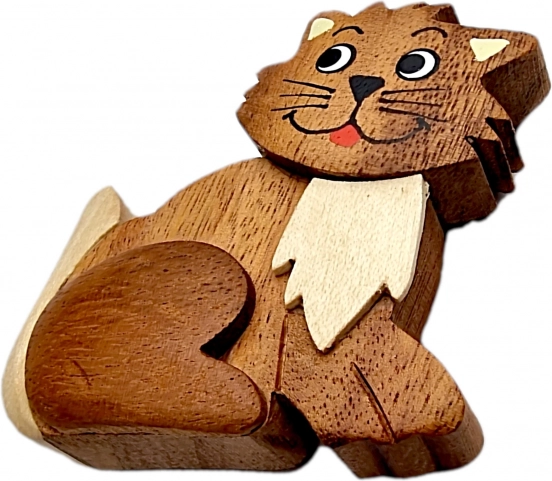 Magnet en bois – chat (fabrication artisanale à partir de bois naturels)