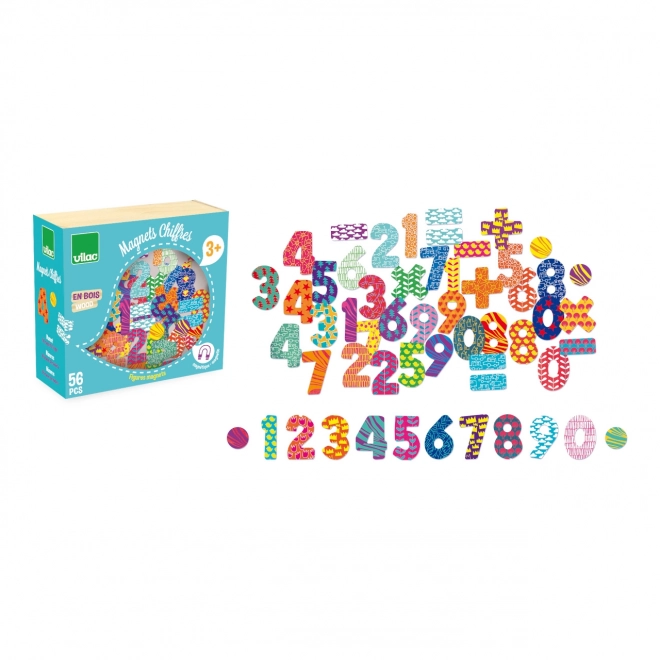 Vilac Chiffres Magnétiques en Bois 56 pcs
