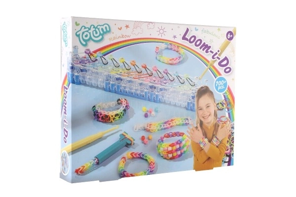 Fais ton propre bracelet 700+ élastiques, perles + outils + métier à tisser pour bracelets dans une boîte 30x24cm