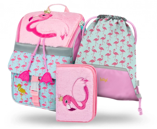 BAAGL ENSEMBLE 3 Zippy Flamant: cartable, trousse, sac