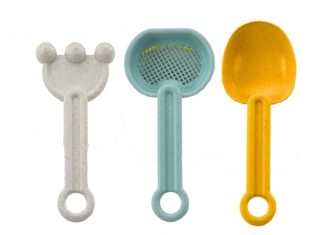 Ensemble de plage Seau Pelle Râteau Tamiseur Moules Pastel
