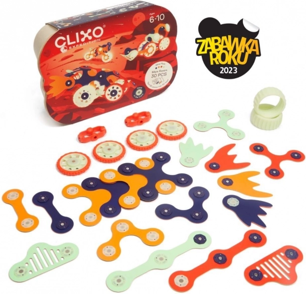 Clixo Mars Rovers - Jeu de Construction Magnétique 30 Pièces