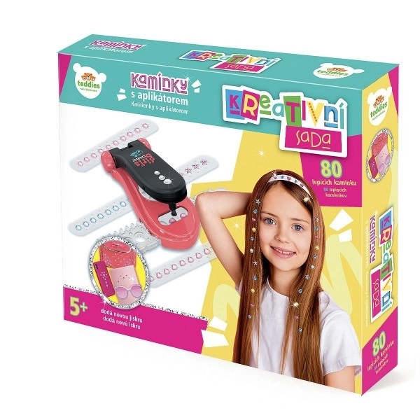 Pierres scintillantes non seulement pour les cheveux avec applicateur en plastique 6x12cm avec accessoires dans une boîte 22x18,5x4,5cm