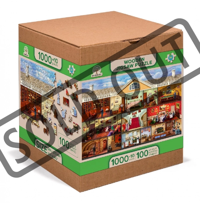 Puzzle en bois Woodland City - Manoir victorien 2 en 1, 1010 pièces EKO