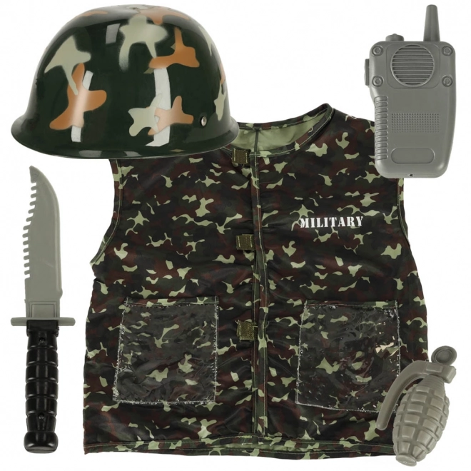 Casque de costume de carnaval soldat 3-8 ans