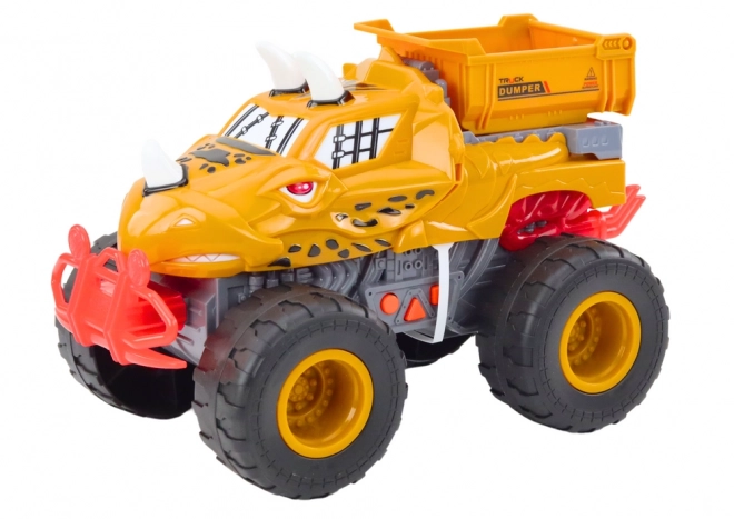 Voiture tout-terrain dinosaure avec entraînement à friction orange