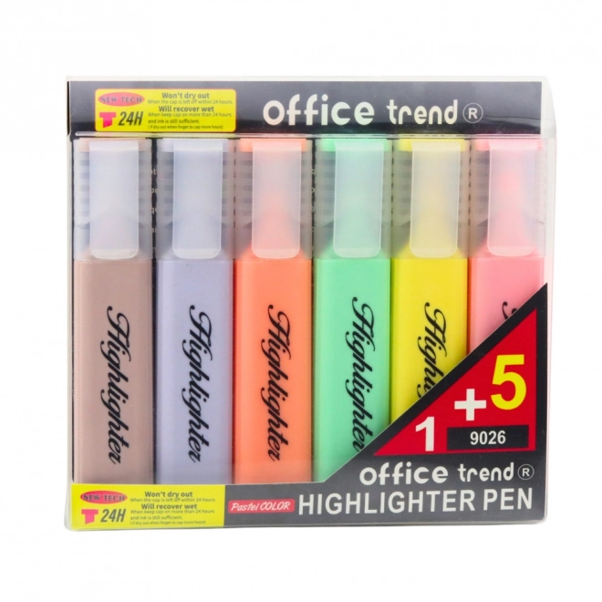 Ensemble de surligneurs couleurs pastel 6 pcs