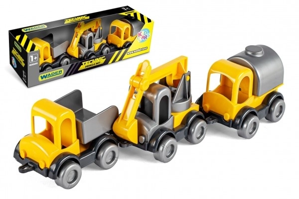 Auto construction Kid Cars 3 pcs plastique 10 cm dans une boîte 30x8x10 cm 12m+ Wader