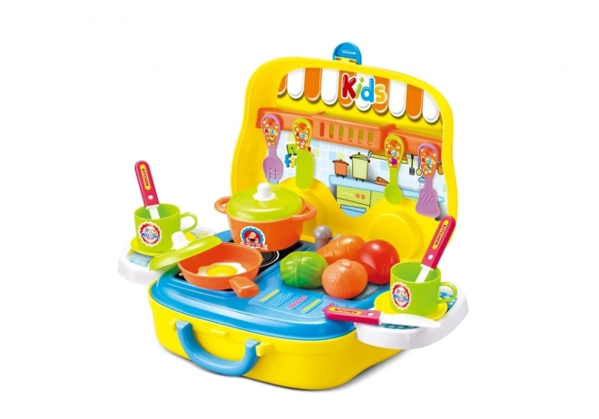 Ensemble de cuisine dans une valise pour enfants en forme de voiture
