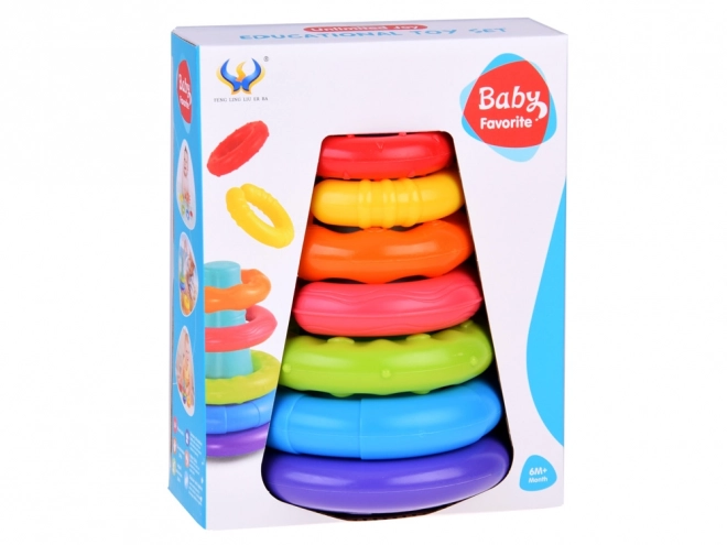 Pyramide sensorielle anneaux colorés pour enfants