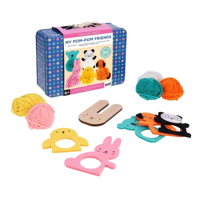 Petit Collage Coffret Créatif avec Animaux à Pompons