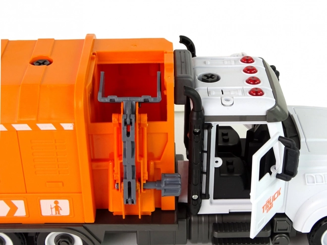 Camion poubelle à dévisser avec accessoires orange