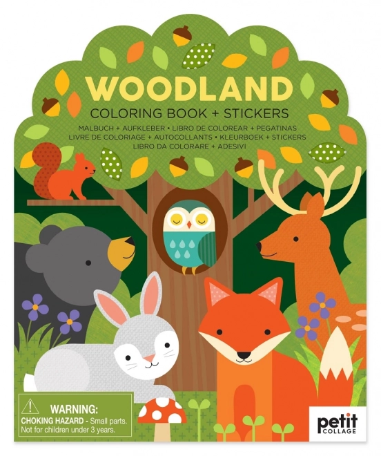 Livre de coloriage avec autocollants Dans la forêt de Petit Collage